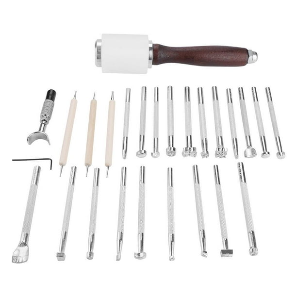 Schneidemesser Carving Mattierstreifen f/ür Leder Stamping Drehmesser Leder Arbeitshammer Leder Stamping Tools Sattelherstellung Werkzeuge Set Leder Schnitzwerkzeug Kit Wollstaubierer
